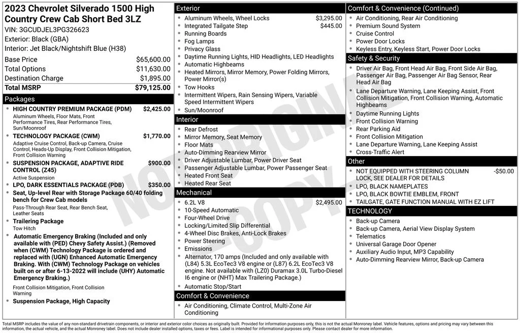 Certified Used 2023 Black Chevrolet High Country image 41
