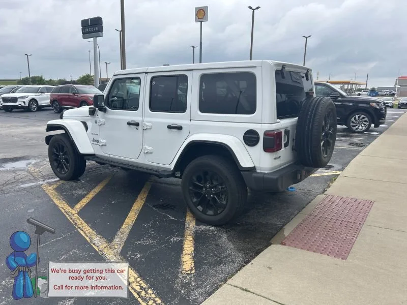 Used 2024 Bright White Clearcoat Jeep Sahara image 3