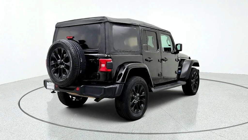 Used 2021 Black Clearcoat Jeep Unlimited Sahara 4xe w/ Cold Weather Group & Keyless Entry image 5