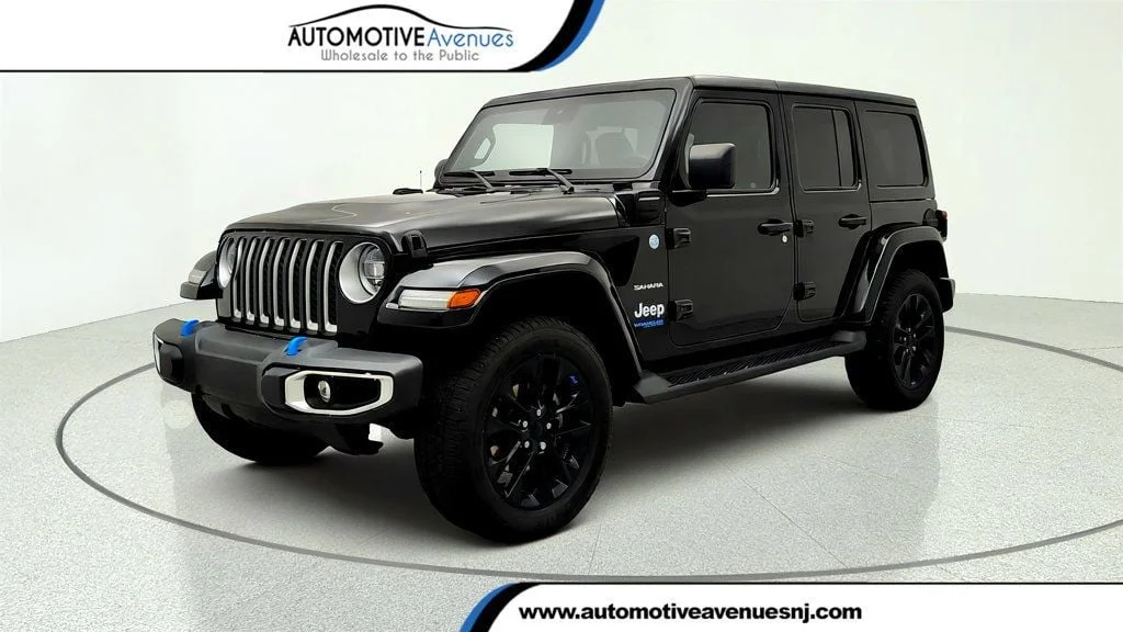 Used 2022 Black Clearcoat Jeep Unlimited Sahara 4x4 w/ Cold Weather, Safety & Adv Safety Groups image 1