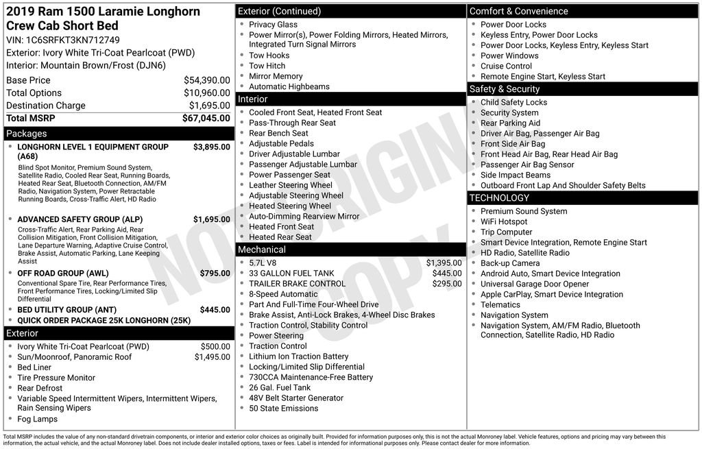 Used 2019 Off-white Ram Laramie Longhorn image 2