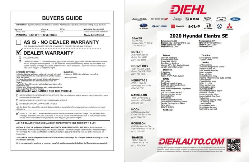 Used 2020 Red Hyundai SE image 33