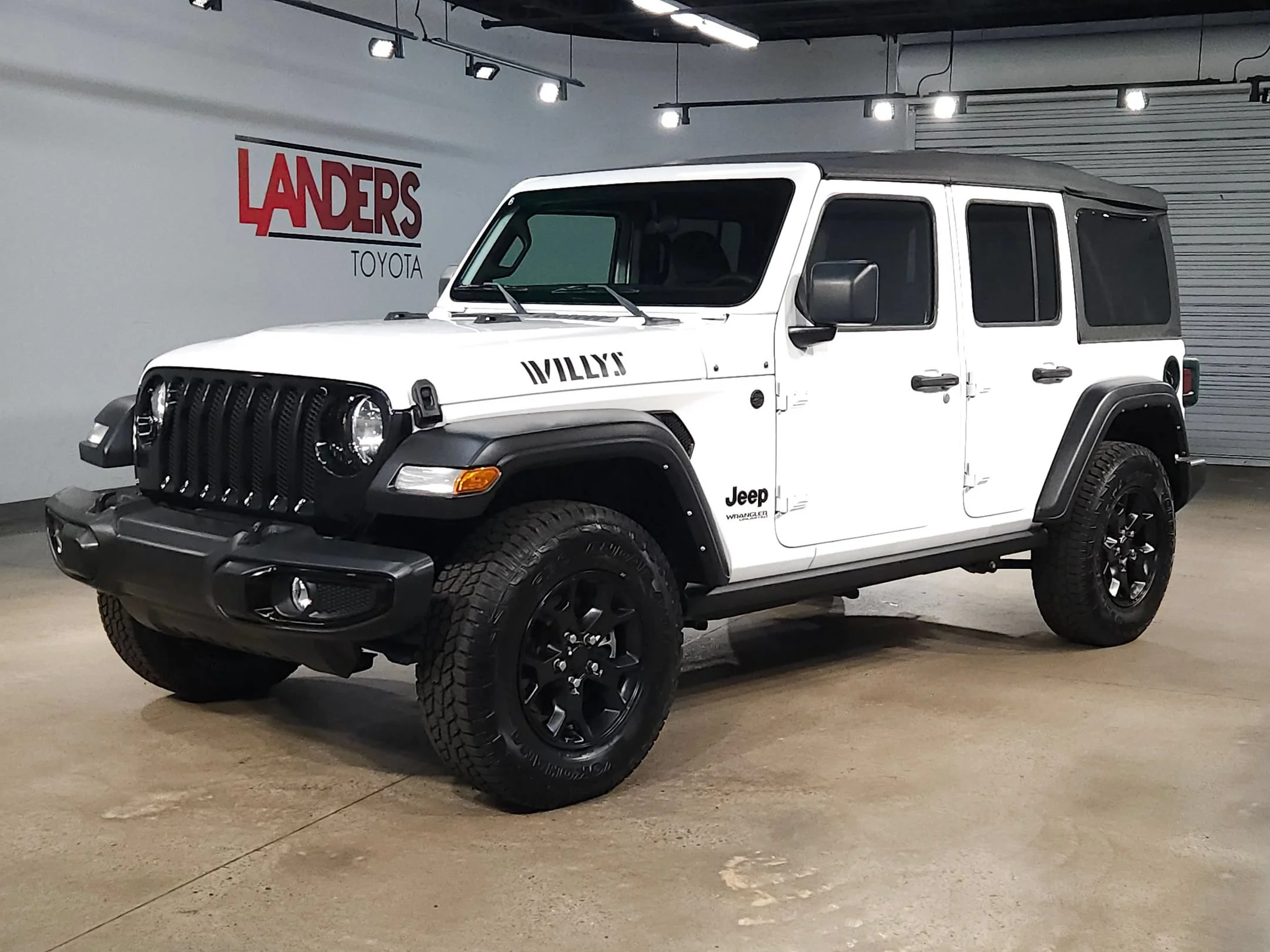 Used 2022 Bright White Clearcoat Jeep Unlimited Willys Sport image 3