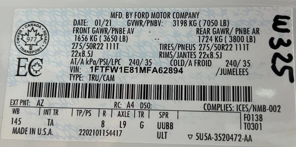 Used 2021 White Ford Limited image 61