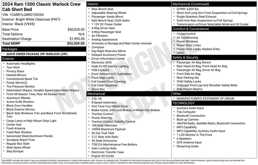 Certified Used 2024 White Ram Warlock image 7