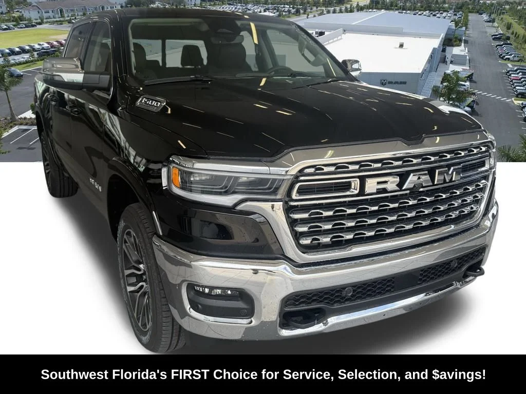 New 2026 Diamond Black Crystal Pearl-Coat Exterior Paint RAM Limited Longhorn image 2