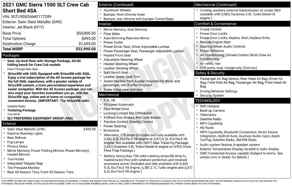 Used 2021 Gray GMC SLT image 9