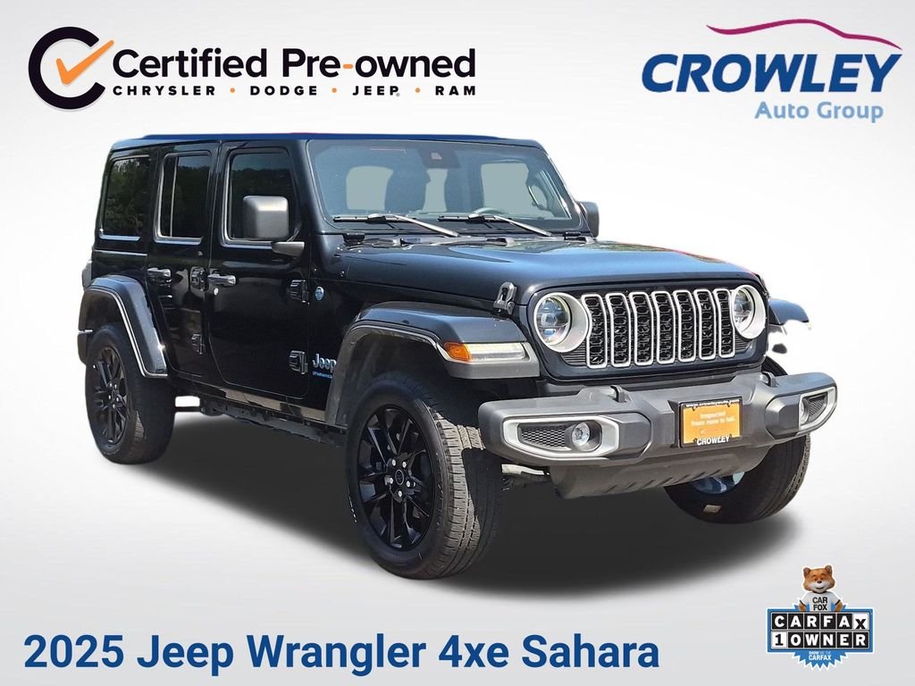Certified Used 2025 Black Jeep Sahara 4xe image 1
