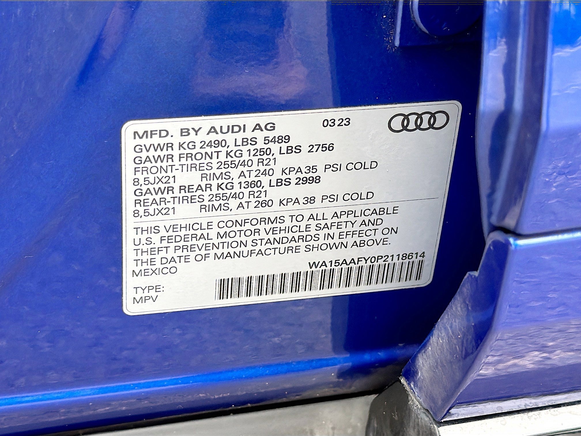 Certified Used 2023 Blue Metallic Audi S line Premium Plus image 43