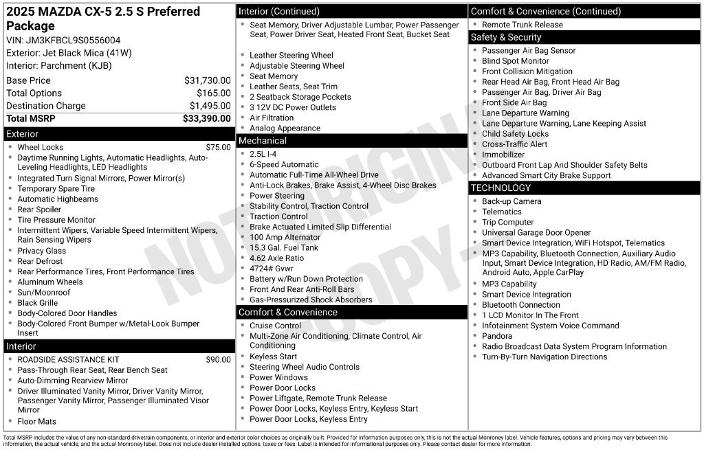 Used 2025 Black Mazda 2.5 S Preferred Package image 8