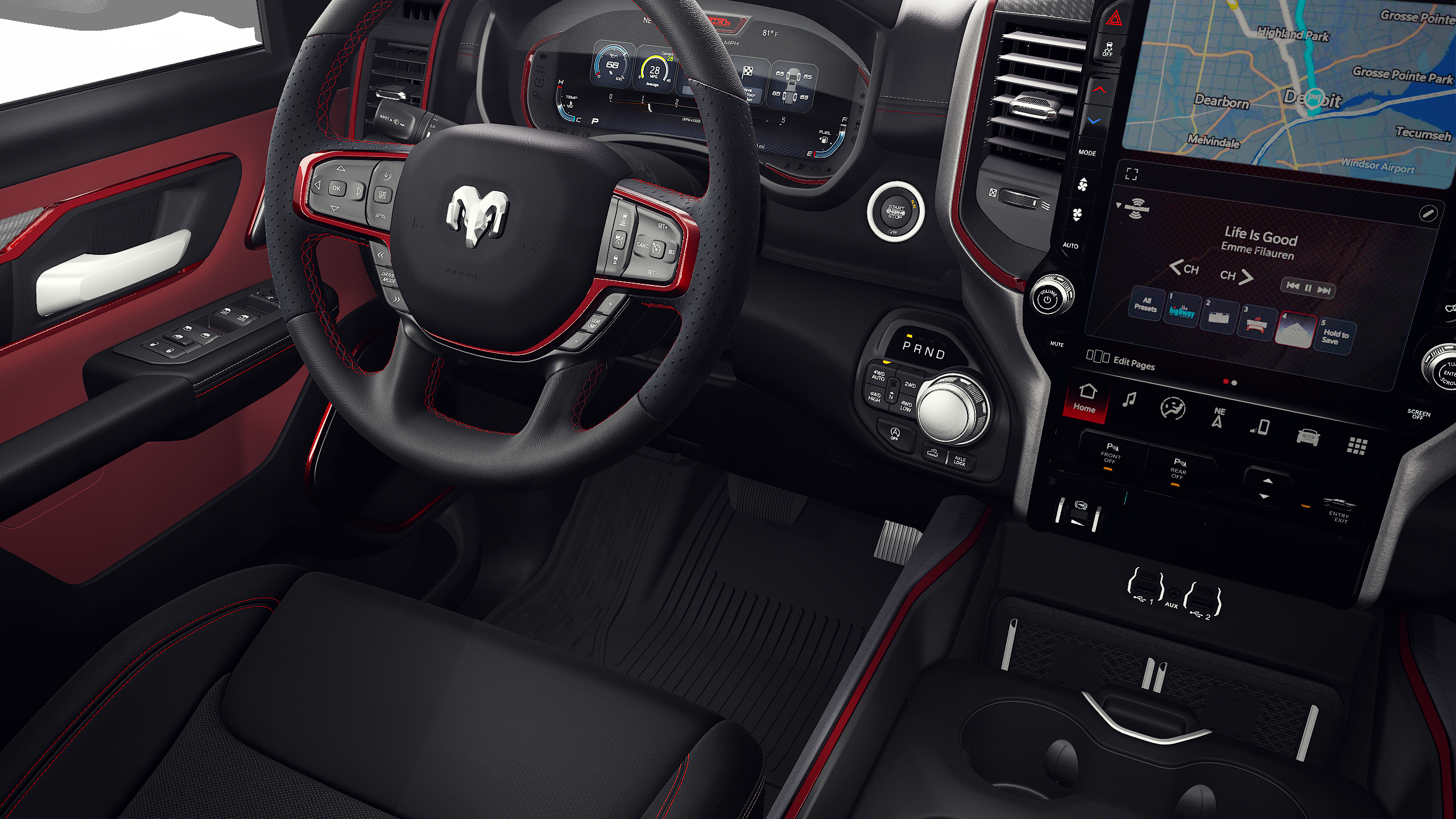 New 2027 Molten Red Pearl-Coat Exterior Paint RAM REBEL image 9