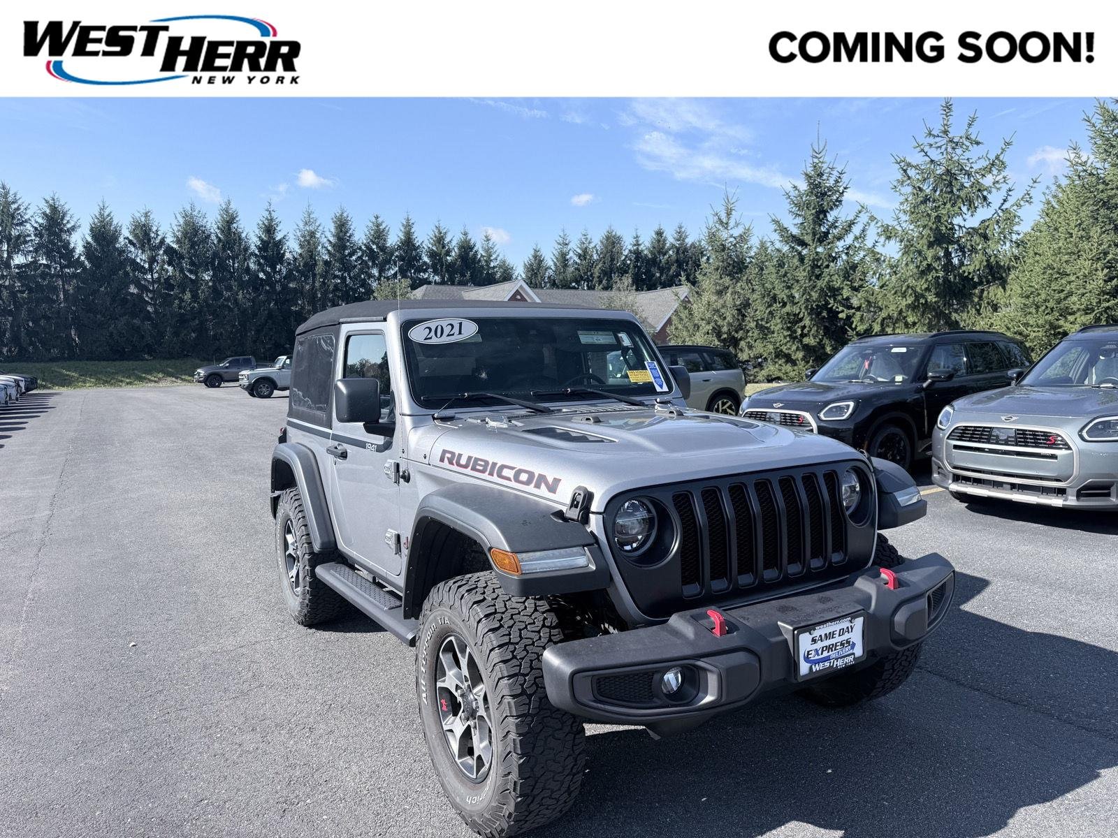 Used 2021 Billet Silver Metallic Clearcoat Jeep Rubicon image 1