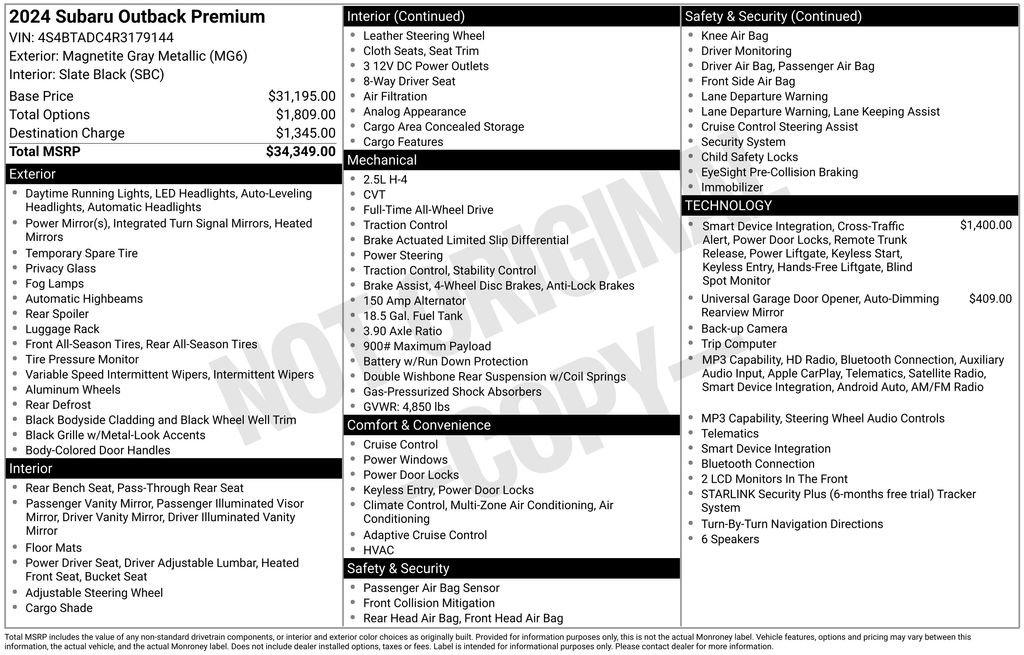 Certified Used 2024 Gray Subaru Premium image 10