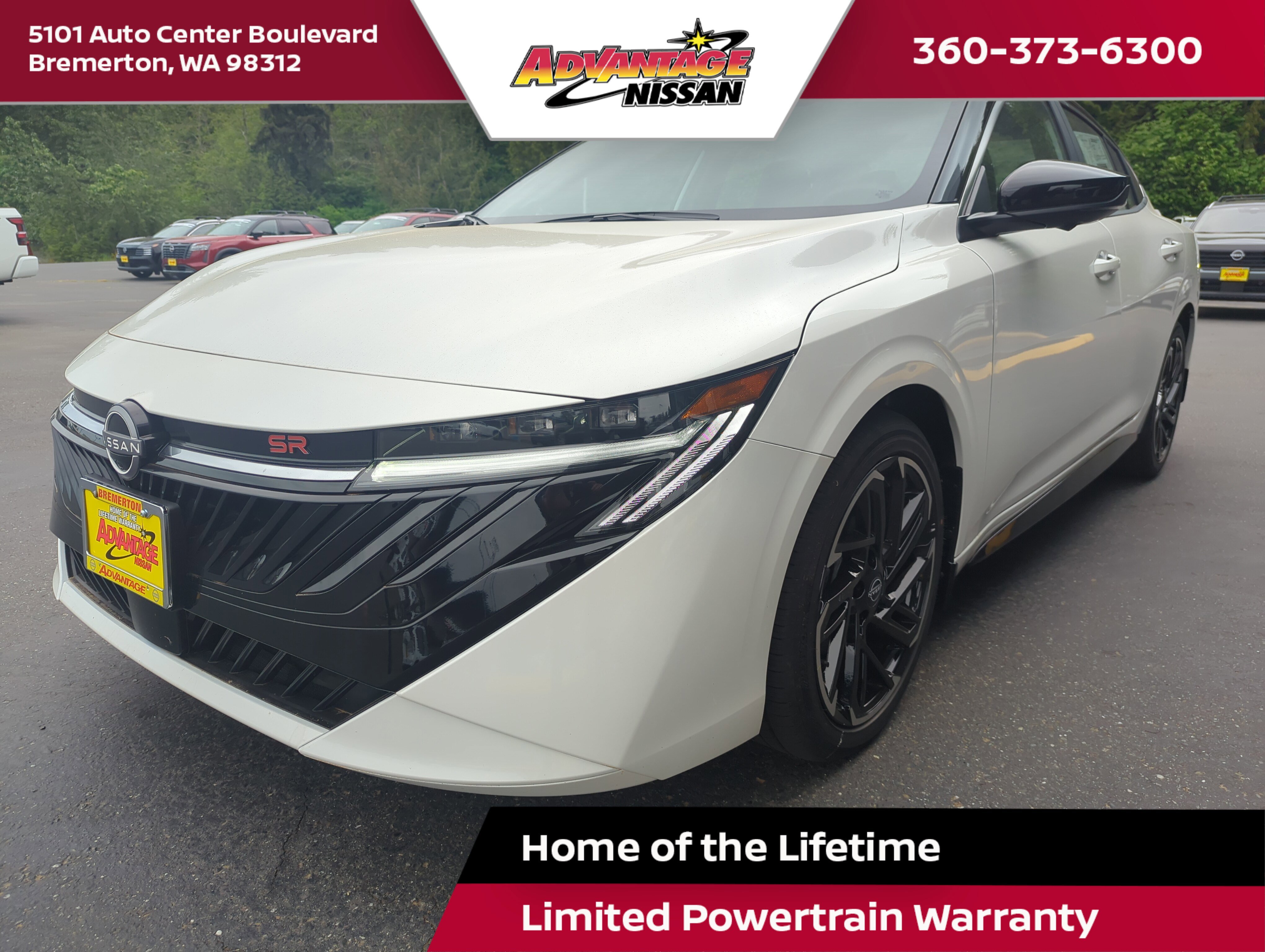 New 2026 Aspen White Tricoat/Super Black Nissan SR image 1