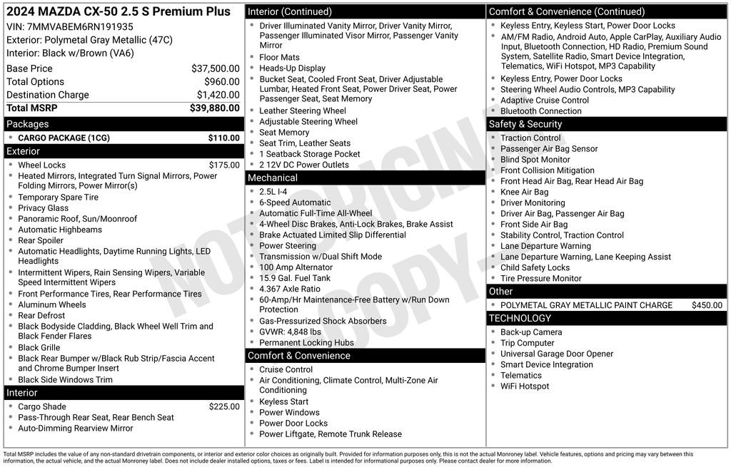 Used 2024 Gray Mazda 2.5 S Premium Plus Package image 7