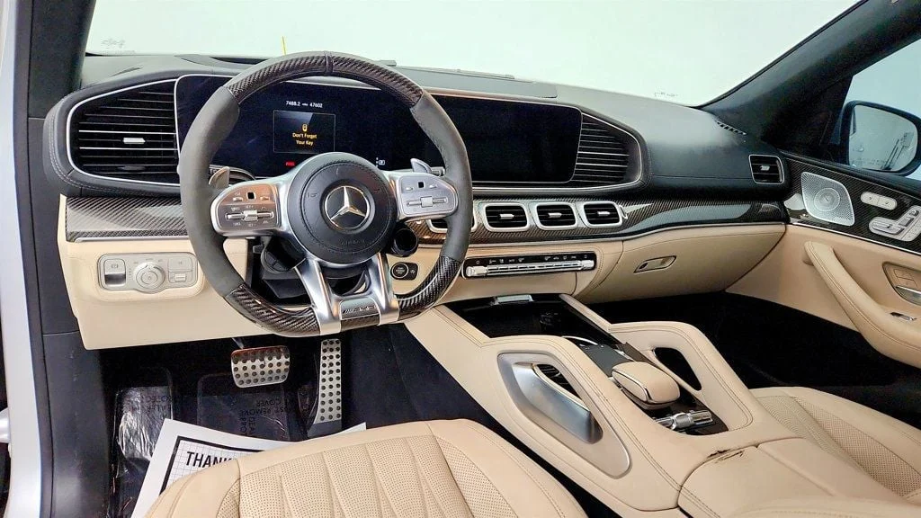 Used 2021 Iridium Silver Metallic Mercedes-Benz AMG® GLS 63 4MATIC+ SUV w/ Carbon Fiber Trim & Captain