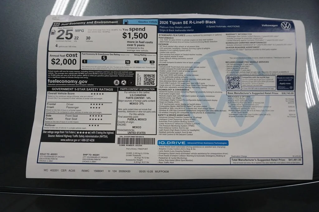 New 2026 Platinum Gray Volkswagen SE R-Line Black image 33