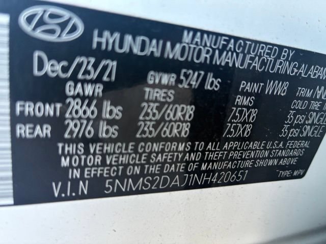 Used 2022 White Hyundai SEL image 14