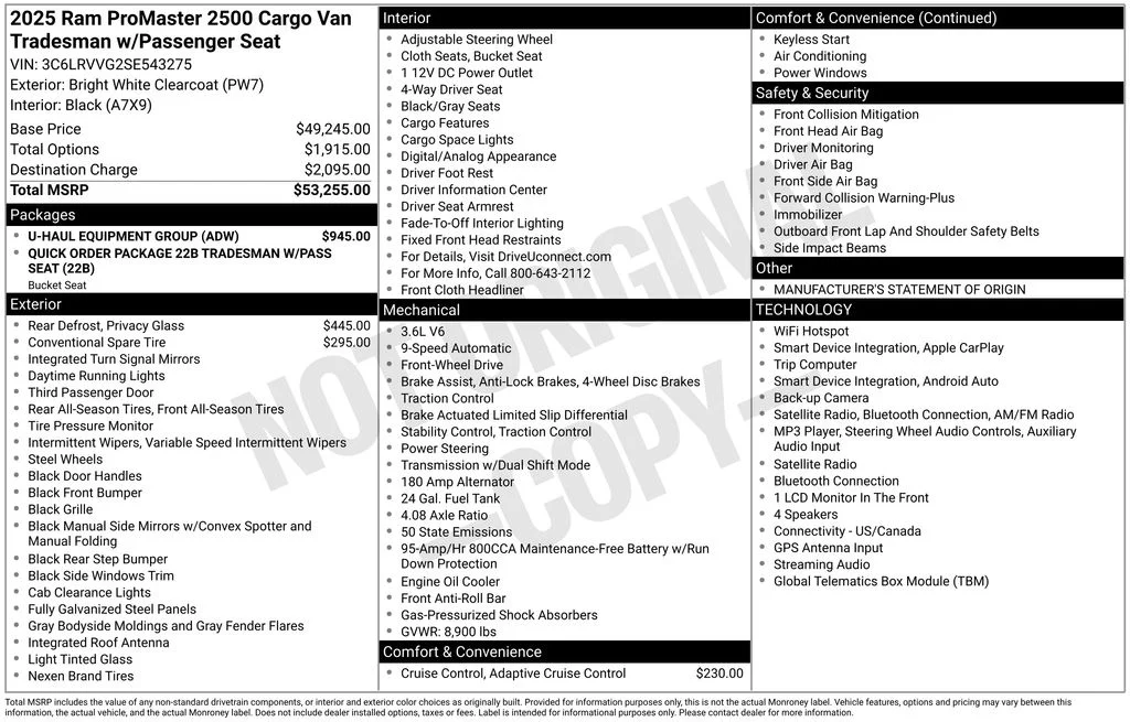 Used 2025 White Ram Base image 1