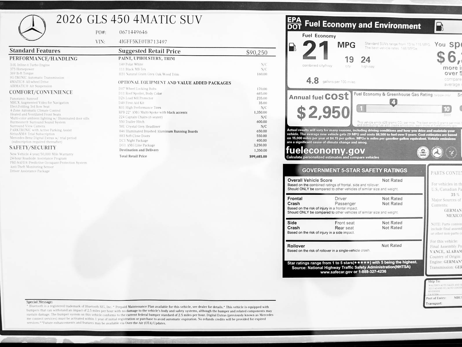 New 2026 Polar White Mercedes-Benz GLS 450 image 29