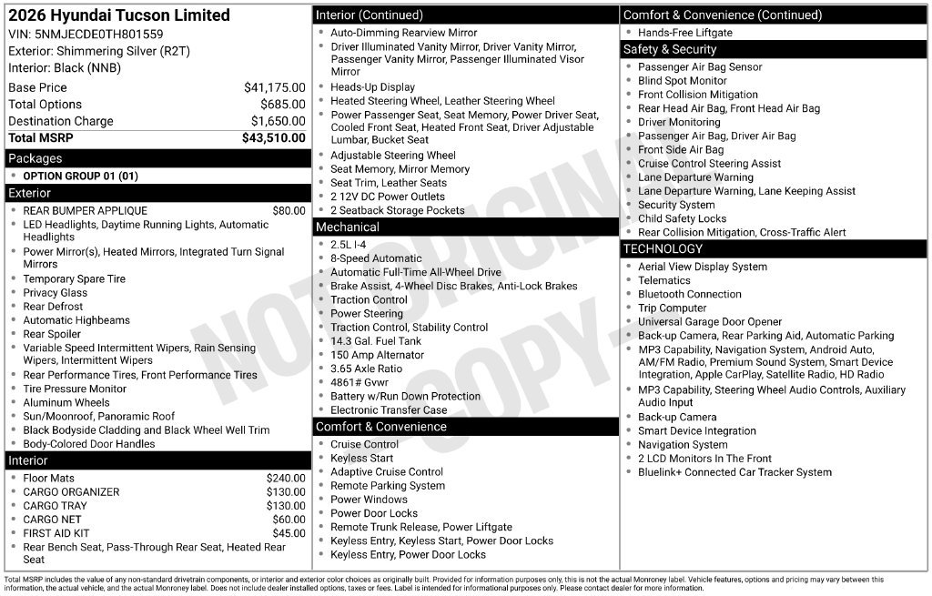 New 2026 Silver Hyundai Limited image 6