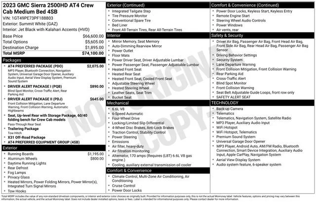 Used 2023 SUMMIT WHITE GMC AT4 image 1