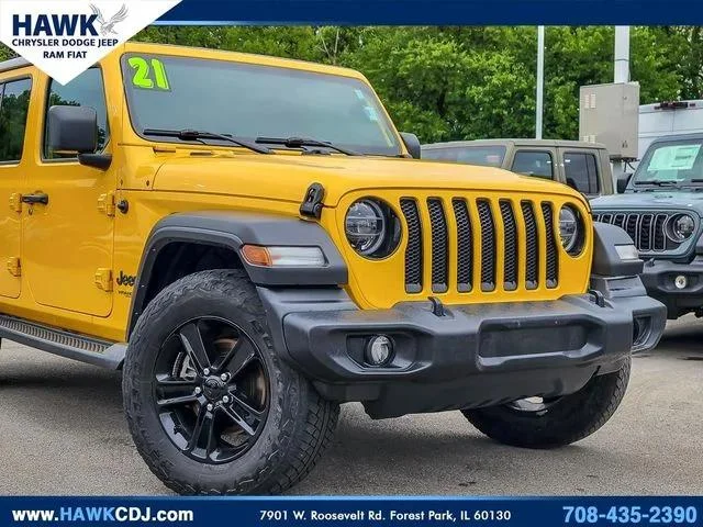 Used 2021 Yellow Jeep Sport Altitude image 2
