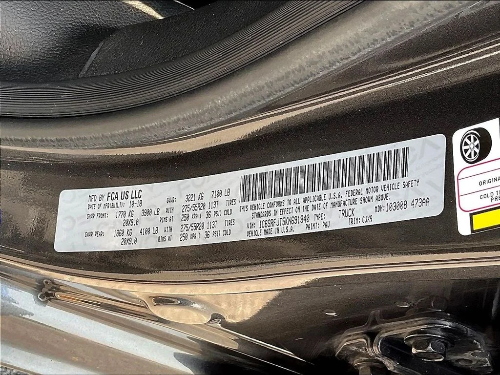 Certified Used 2019 Granite Crystal Clearcoat Metallic Ram Laramie image 22