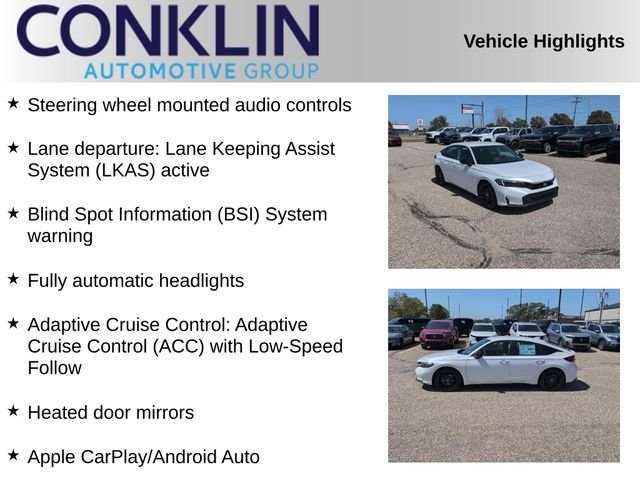 New 2026 Platinum White Pearl Honda FWD Sport image 2