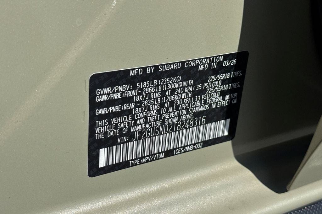 New 2026 SAND DUNE PEARL Subaru Limited Hybrid image 36