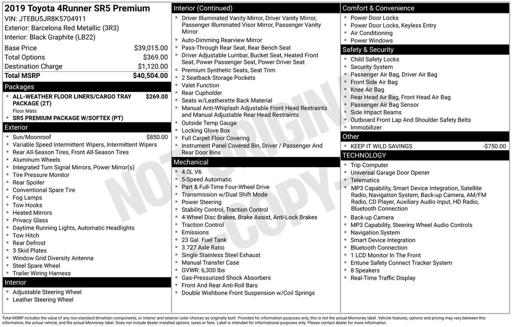 Certified Used 2019 Red Toyota SR5 Premium image 11