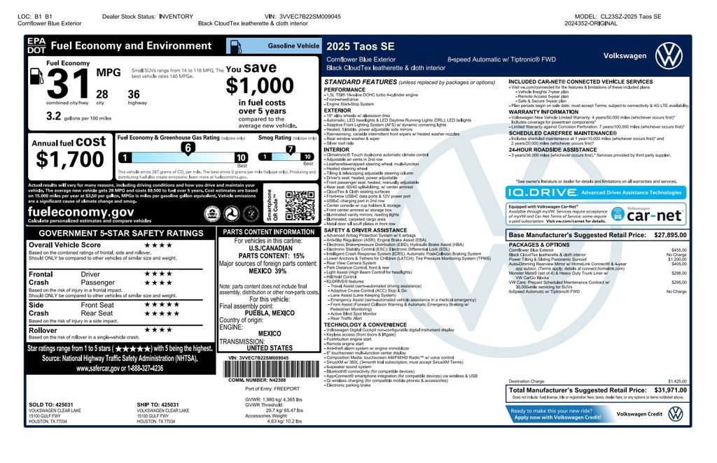 Used 2025 Blue Volkswagen 1.5T SE image 4