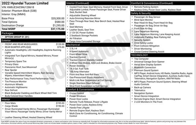 Used 2022 Black Hyundai Limited image 8