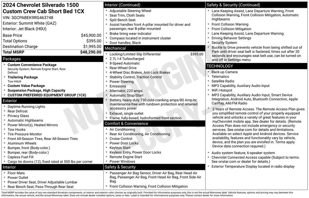 Used 2024 White Chevrolet Custom image 10