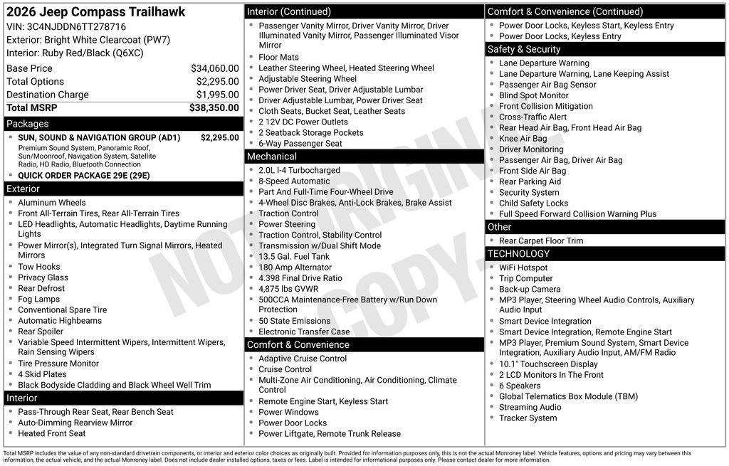 New 2026 Bright White Clear-Coat Exterior Paint Jeep Trailhawk image 5