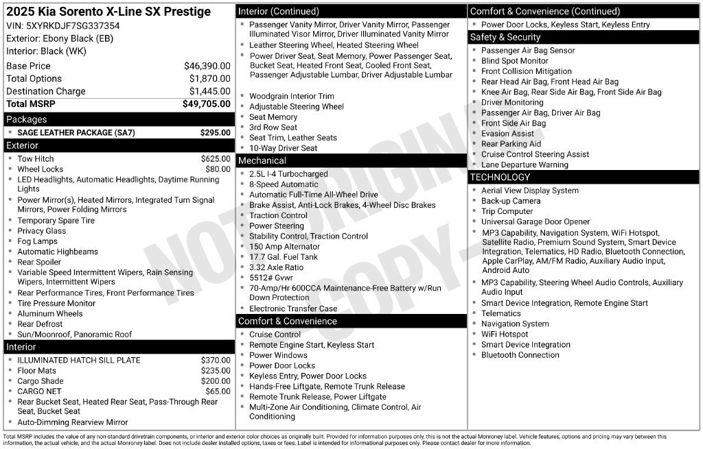 Used 2025 Black Kia X-Line SX Prestige image 24