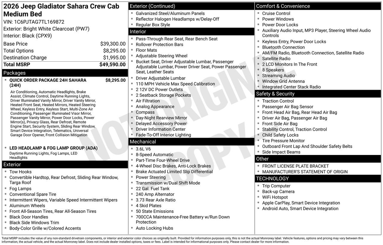 New 2026 Bright White Clearcoat Jeep Sahara image 26