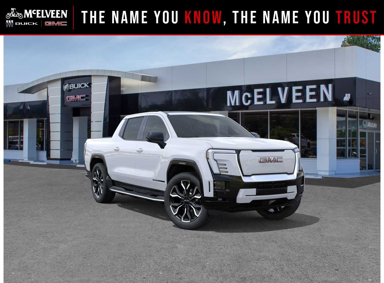 Glacier White Tricoat 2026 GMC Sierra EV Pickup Truck All-Wheel Drive 