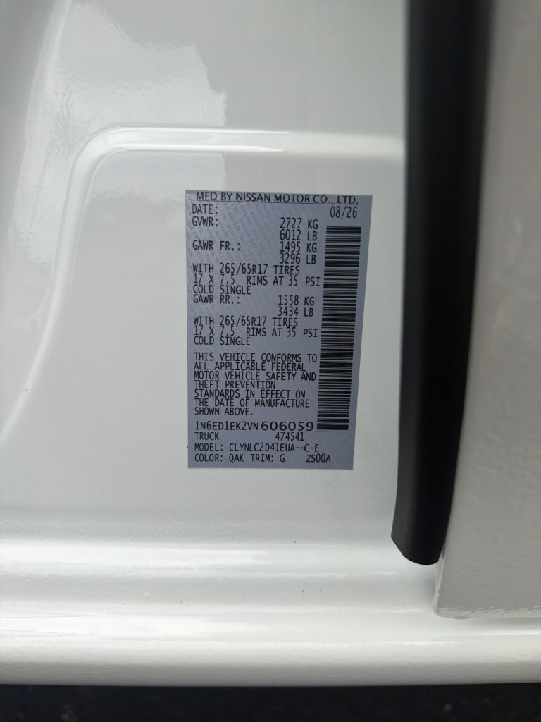New 2027 White Nissan SV image 17