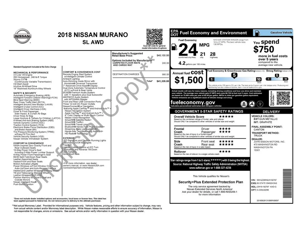 Used 2018 Gray Nissan SL image 2