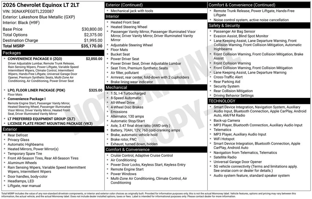 Used 2026 Blue Chevrolet LT image 2