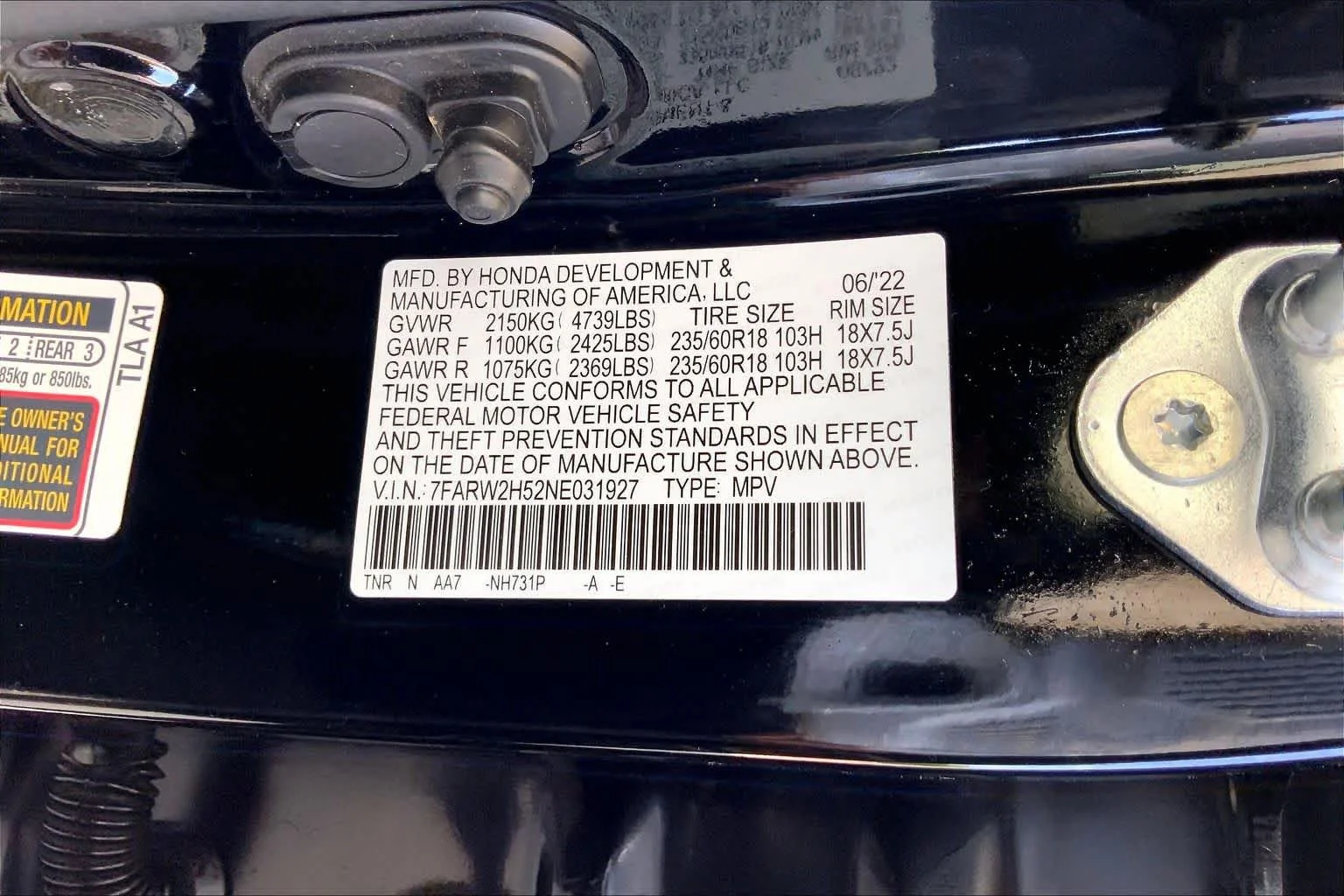 Used 2022 Crystal Black Pearl Honda EX image 31