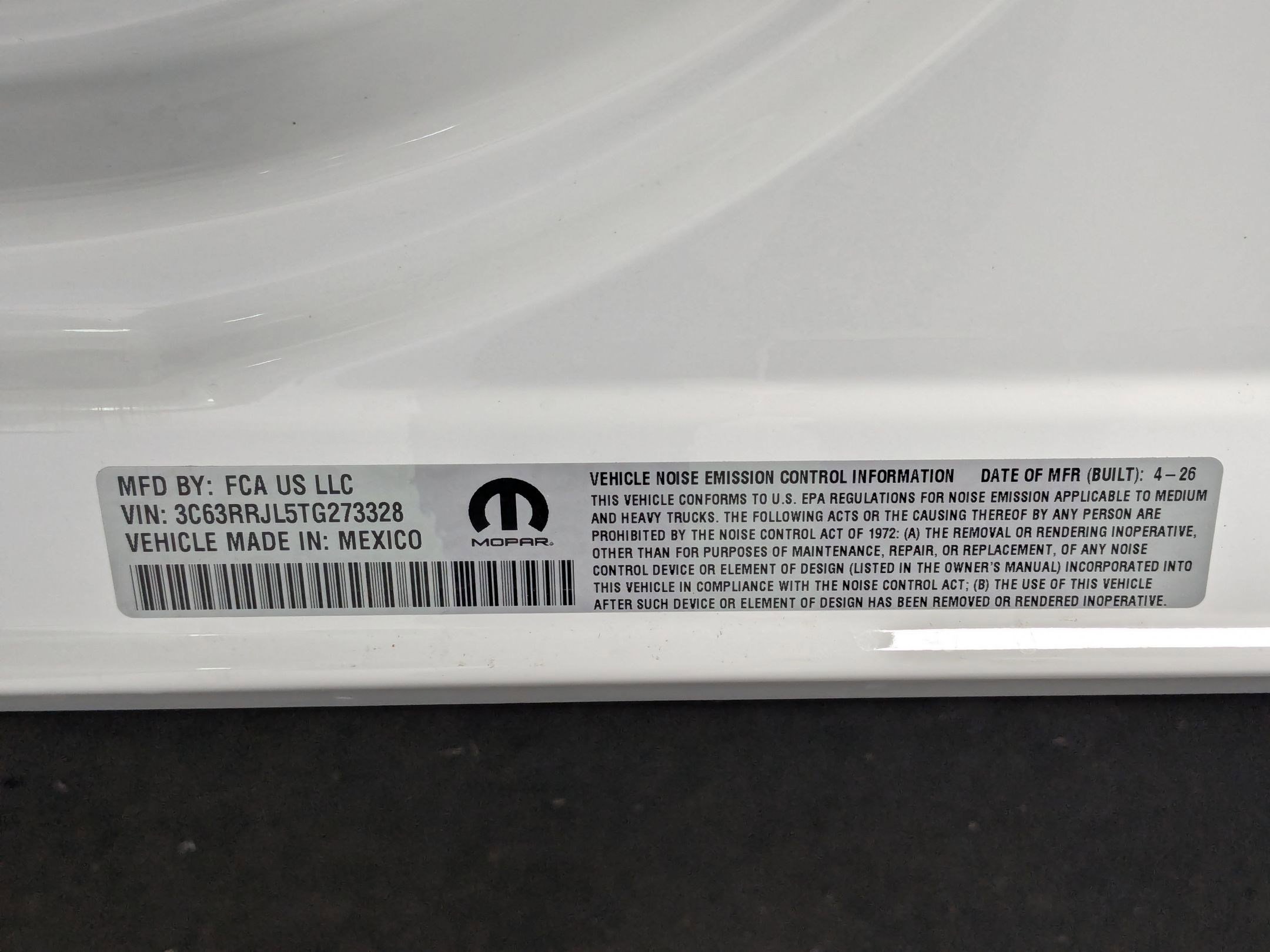 New 2026 Bright White Clear-Coat Exterior Paint RAM Laramie image 20