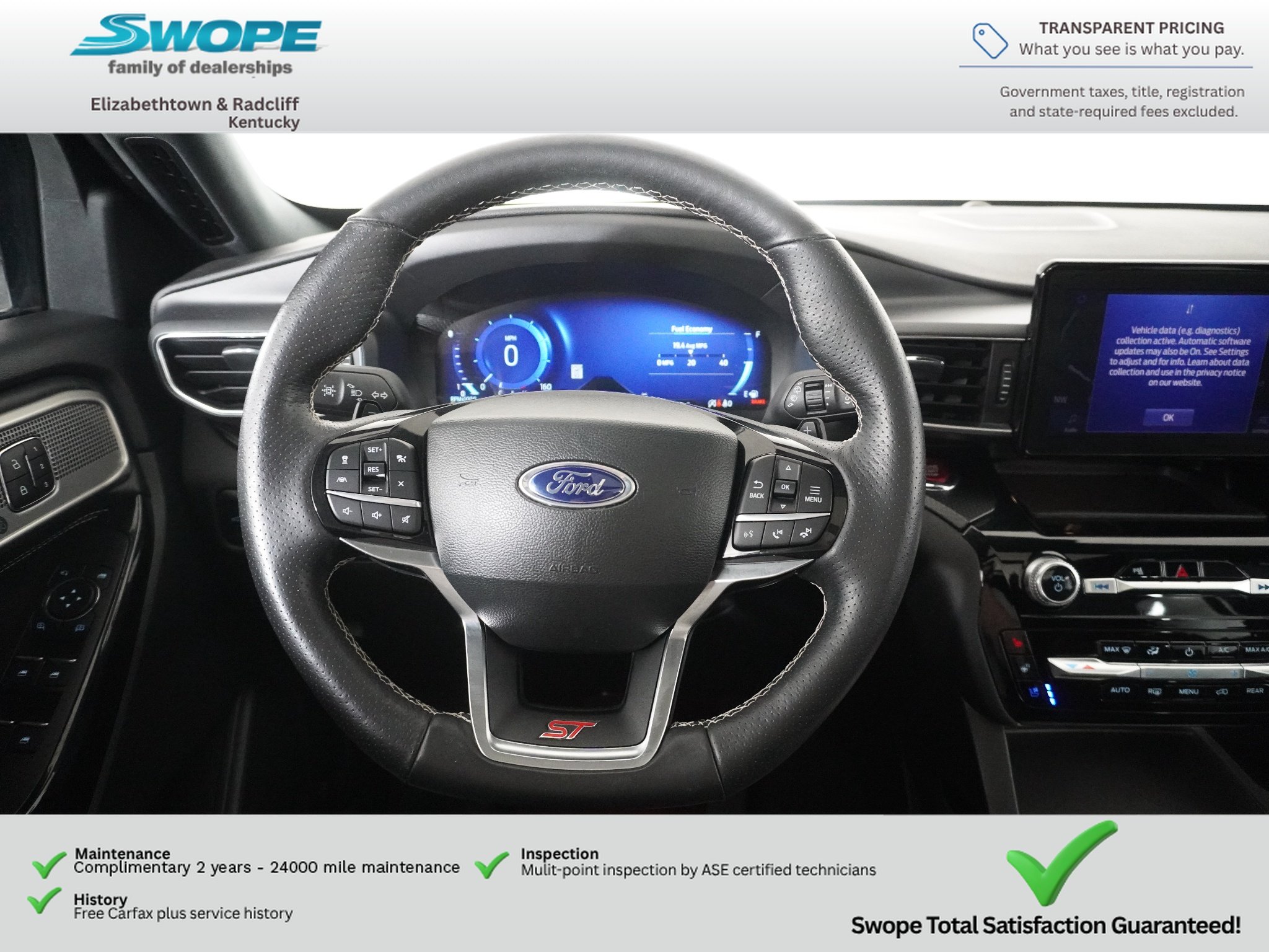 Used 2023 Star White Metallic Tri-Coat Ford ST image 18
