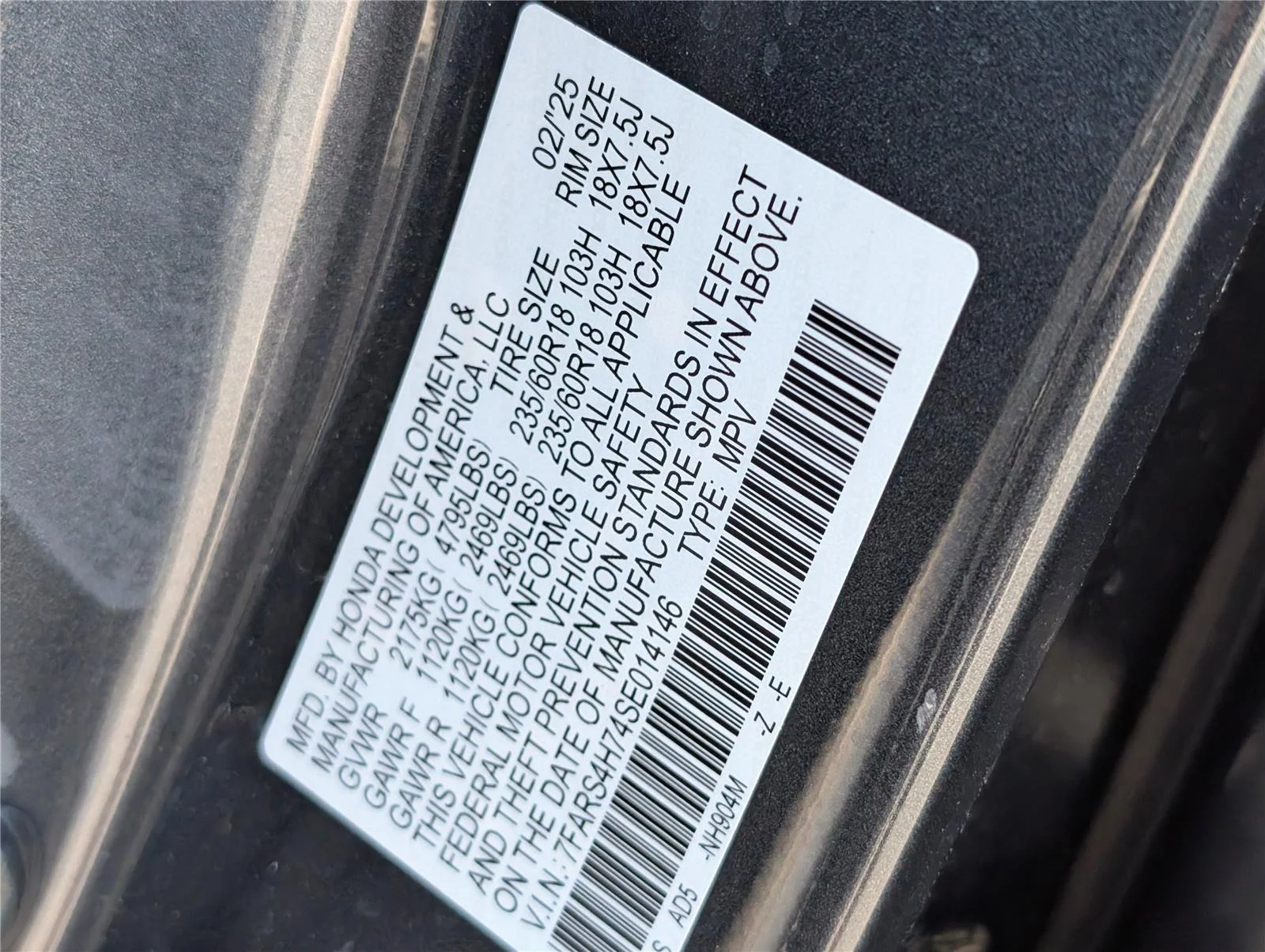 Used 2025 Urban Gray Pearl Honda EX-L image 35