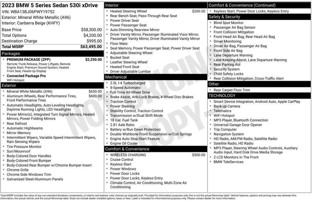 Certified Used 2023 Mineral White Metallic BMW 530i xDrive image 6