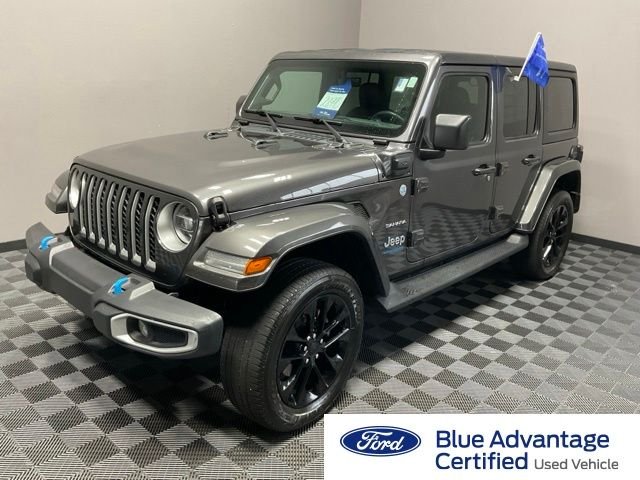Certified Used 2022 Crystal Metallic Jeep Unlimited Sahara 4xe image 1