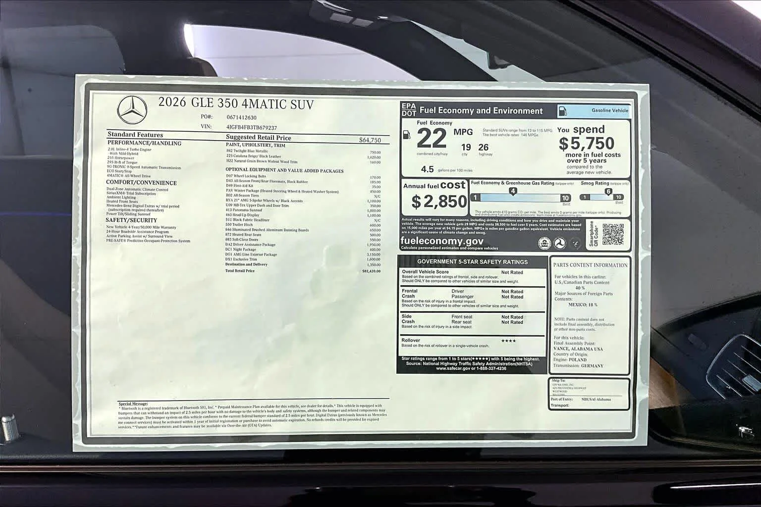 New 2026 Twilight Blue Metallic Mercedes-Benz GLE 350 image 18