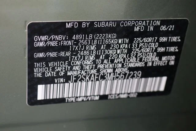 Used 2021 Green Subaru Premium image 29