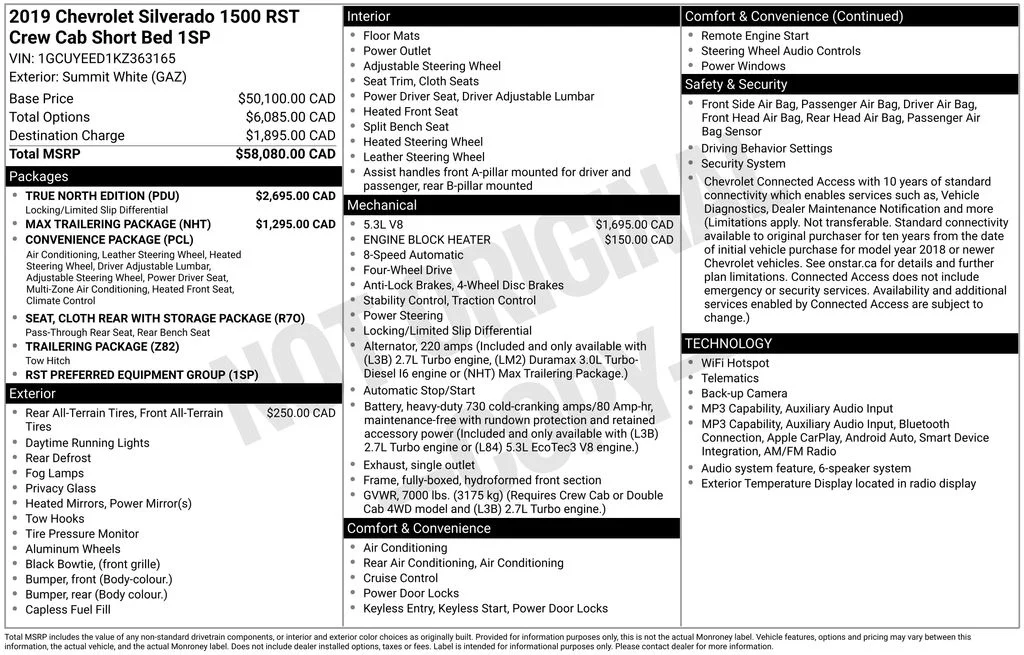Used 2019 White Chevrolet RST image 3